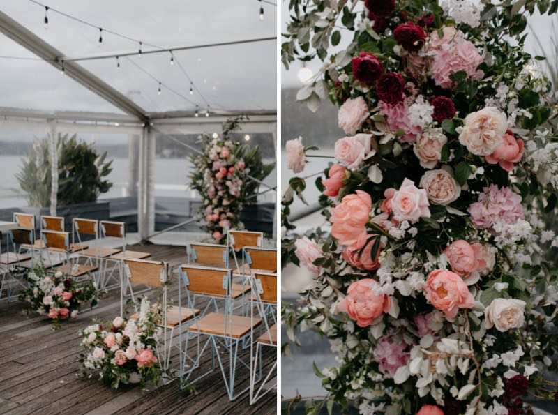 windy rainy wedding photos